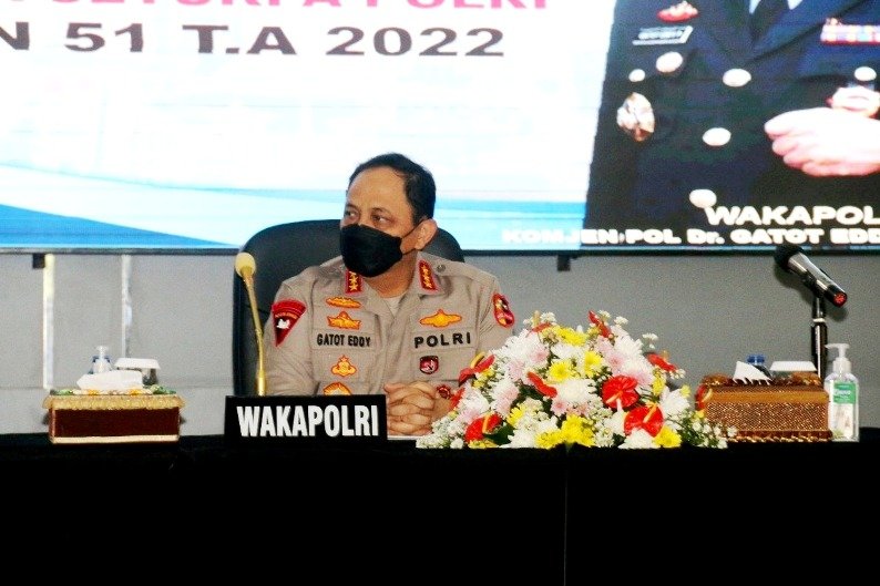 Wakapolri Komjen Pol Dr Drs Gatot Eddy Pramono MSi Berikan Ceramah Pembekalan Kepada Siswa Sekolah Inspektur Polisi SIP Angkatan ke 51 tahun 2022 bertempat di Auditorium Anton Sujarwo DokIstimewa