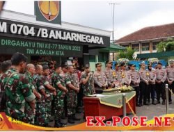 HUT Ke-77 TNI, Kapolres Banjarnegara Bersama PJU Beri Kejutan Dandim 0704