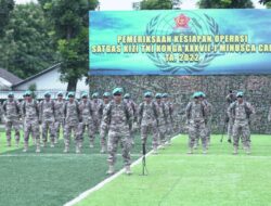 Kasum TNI Tinjau Gelar Riksiapops Satgas Kizi TNI Konga XXXVII-I MINUSCA CAR