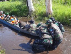 Brigjen TNI Reza Pahlevi, Resmikan Pos Satgas Pamtas RI-PNG Gunakan Perahu