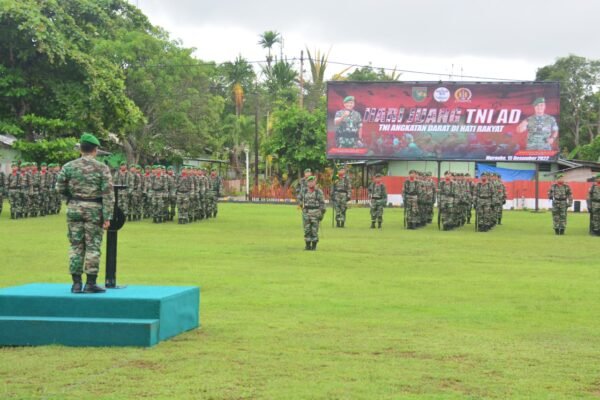 Upacara Peringatan Hari Juang TNI AD KE 77 di Korem 174ATW