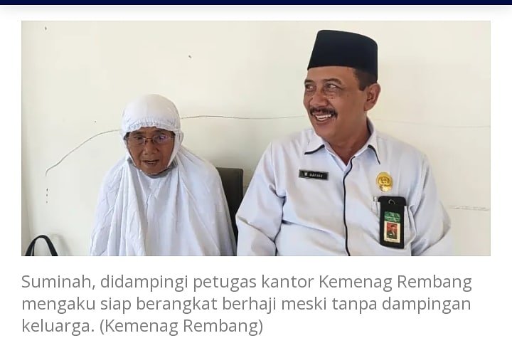 Jamaah Haji Tertua Asal Rembang Nenek Berusia 103 Tahun